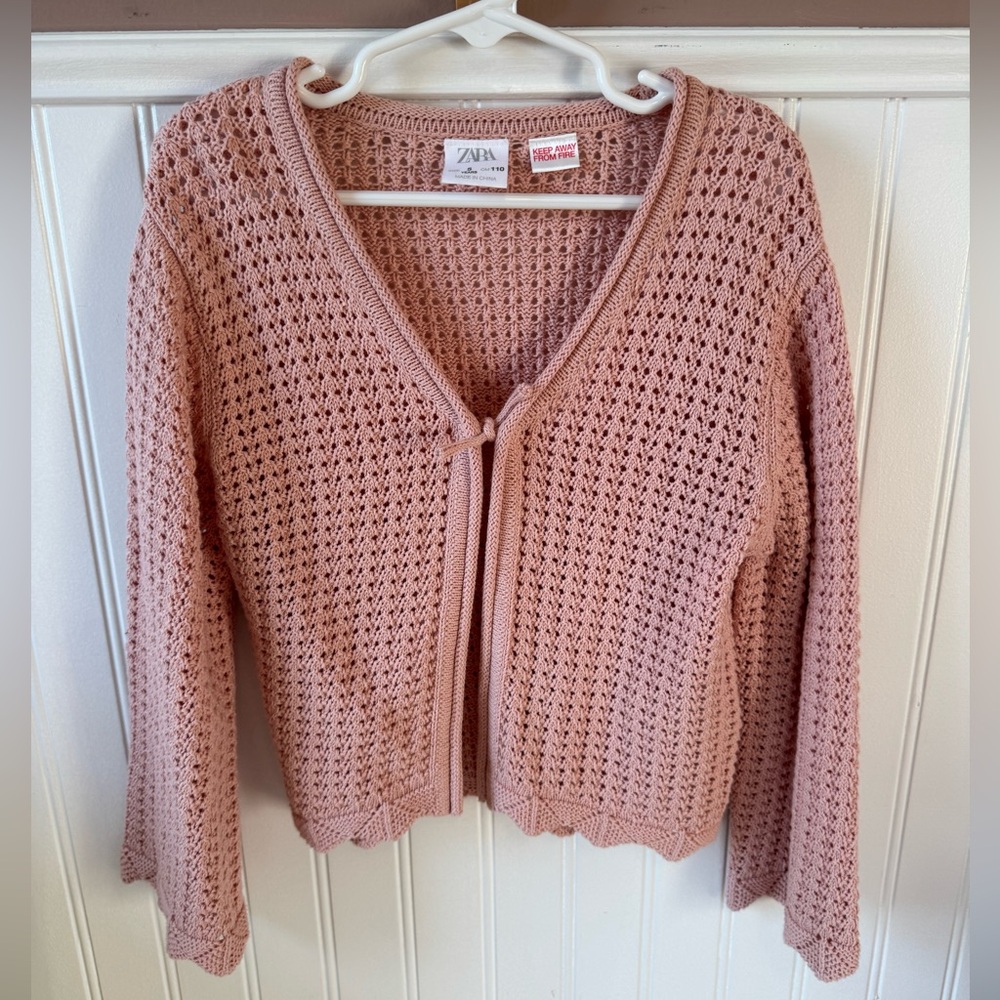 ZARA Dusty Pink Knit Cardigan